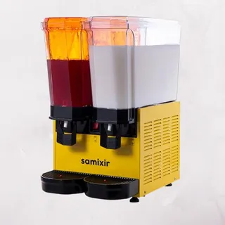 Samixir Twin Soğuk İçecek Dispenseri - 20+20 L fıskiyeli ve karıştırıcılı dispenser