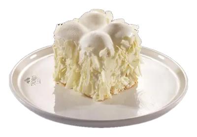 DORO CAKE Beyaz Çikolata Yongalı Pasta — Hindistan cevizli, beyaz çikolata yongalarıyla kaplanmış pasta