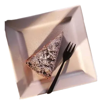DORO CAKE Pudra Şekerli Çikolatalı Pasta — Pudra şekeri serpilmiş, yoğun çikolatalı dilim pasta