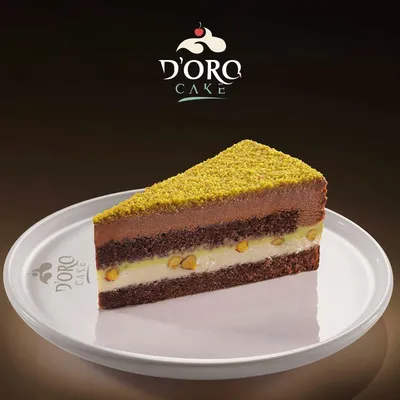 DORO CAKE Fıstıklı Çikolatalı Pasta Deluxe - Toz fıstık kaplı çikolatalı özel pasta