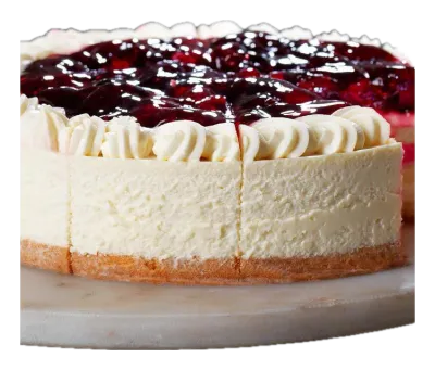 DORO CAKE Orman Meyveli Cheesecake — Koyu orman meyvesi soslu, krema rozetli bütün cheesecake