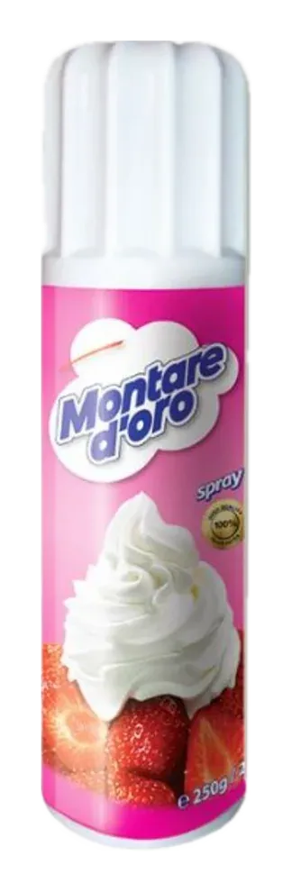 Montare D'oro Sprey Krema — Kahve ve tatlılar için kremsi sprey