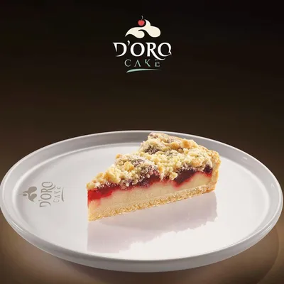 DORO CAKE Vişneli Crumble Turta - Vişne dolgulu çıtır hamurlu turta